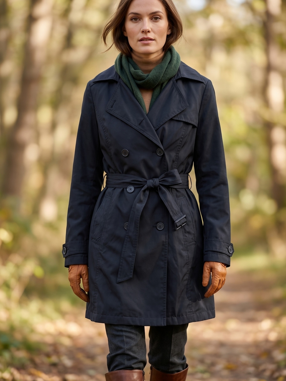 Reitmans Midnight Navy Belted Trench Coat Dark Academia Corpcore Jacket